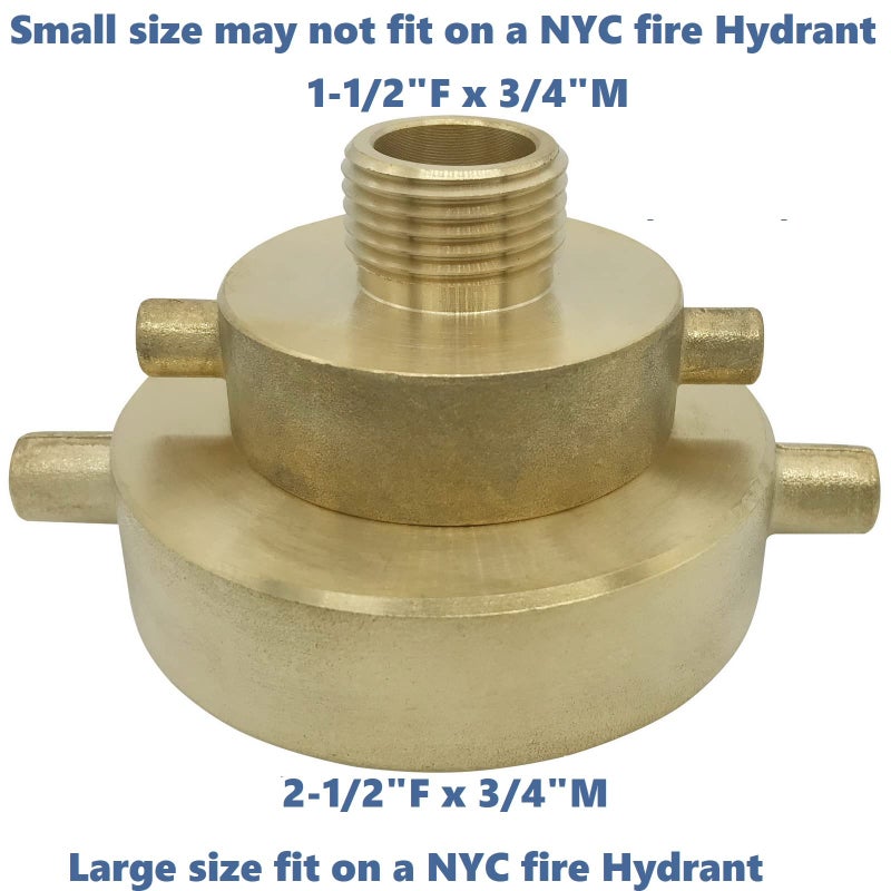 Happy Tree 2-1/2"" NST (NH) Female x 3/4"" GHT Male Brass Fire Hydrant Adapter with Pin Lug Brass Fire Equipment Brass Hydrant to Garden Hose Adapter - Image 5